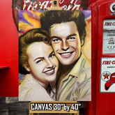 Robert Wagner and Terry Moore Canvas Art by Chris Tutty - Classic Hollywood Stars